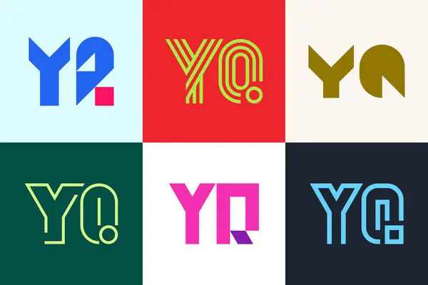 Conjunto Logotipos Letra Colección Logos Abstractos Con Letras Logotipos Abstractos — Vector de stock