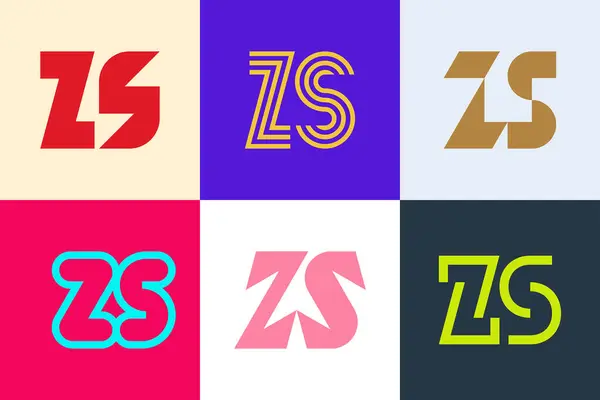 Zestaw Znaków Literowych Abstrakcyjna Kolekcja Logo Literami Geometryczne Abstrakcyjne Loga — Wektor stockowy