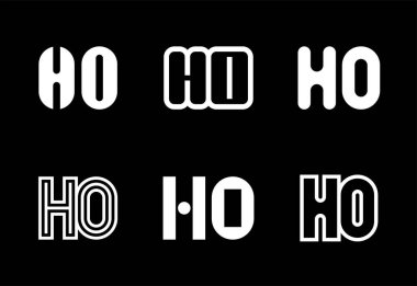 HO logoları seti. Harfli soyut logo koleksiyonu. Geometrik soyut logolar