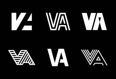 Gazi logoları seti. Harfli soyut logo koleksiyonu. Geometrik soyut logolar