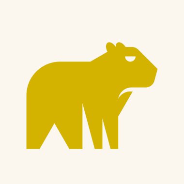 Capybara logosu. Simge tasarımı. Şablon ögeleri