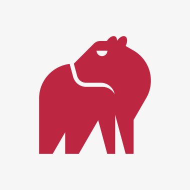 Capybara logosu. Simge tasarımı. Şablon ögeleri