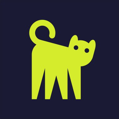Kedi logosu. Simge tasarımı. Şablon öğeleri