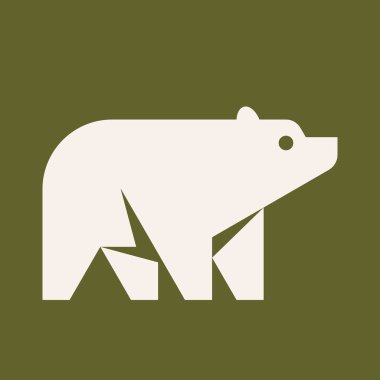 Ayı logosu. Simge tasarımı. Şablon öğeleri