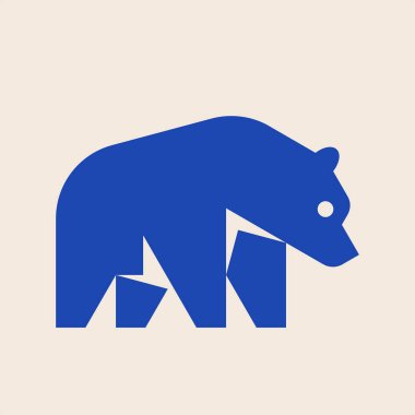 Ayı logosu. Simge tasarımı. Şablon öğeleri