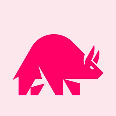 Boğa Logosu. Simge tasarımı. Şablon öğeleri