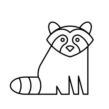 Rakun logosu. Simge tasarımı. Şablon ögeleri