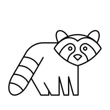 Rakun logosu. Simge tasarımı. Şablon ögeleri