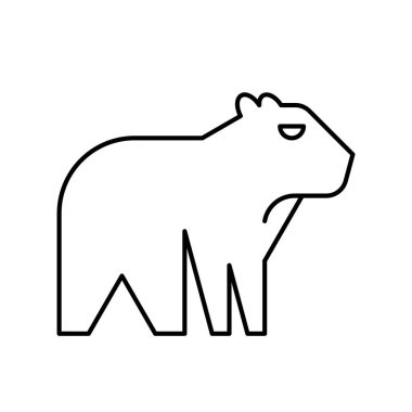 Capybara logosu. Simge tasarımı. Şablon ögeleri