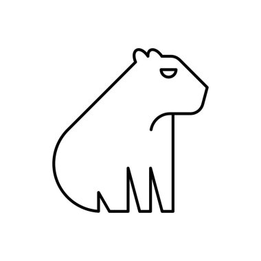 Capybara logosu. Simge tasarımı. Şablon ögeleri