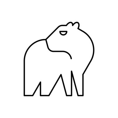 Capybara logosu. Simge tasarımı. Şablon ögeleri