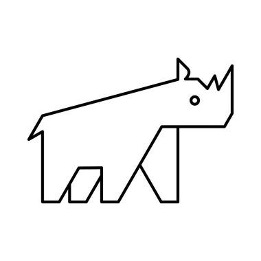 Gergedan logosu. Simge tasarımı. Şablon ögeleri