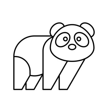 Panda logosu. Simge tasarımı. Şablon öğeleri