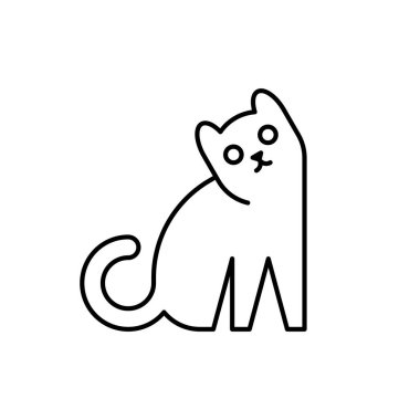 Kedi logosu. Simge tasarımı. Şablon öğeleri