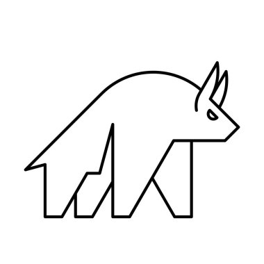 Boğa Logosu. Simge tasarımı. Şablon öğeleri