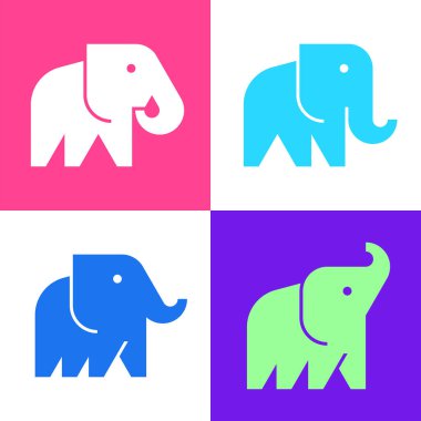 Elephant logosu seti. Simge tasarımı. Şablon öğeleri