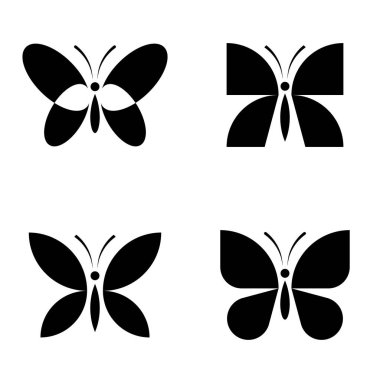 Kelebek logosu seti. Simge tasarımı. Şablon ögeleri