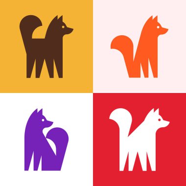 Köpek logosu seti. Simge tasarımı. Şablon öğeleri