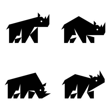 Gergedan logosu seti. Simge tasarımı. Şablon ögeleri