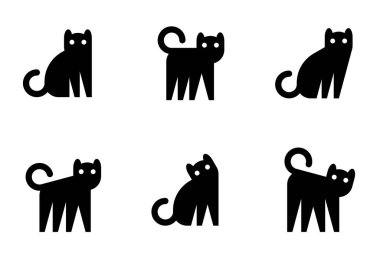 Cat logosu seti. Simge tasarımı. Şablon öğeleri