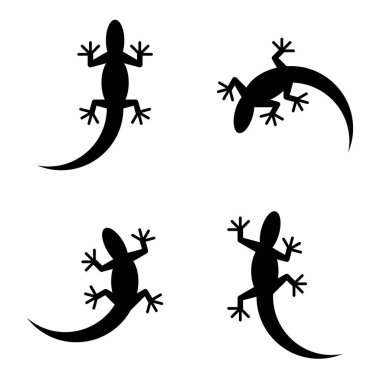 Kertenkele logosu seti. Simge tasarımı. Şablon ögeleri