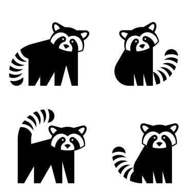 Kırmızı panda logosu. Simge tasarımı. Şablon ögeleri