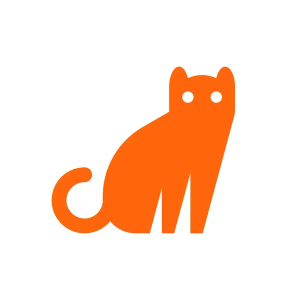 Logo Kucing Desain Ikon Elemen Templat Stok Ilustrasi 