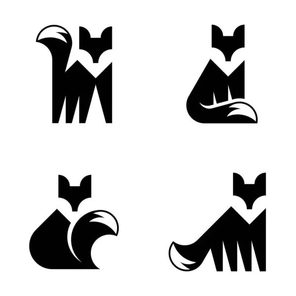 Ensemble Logo Fox Icône Design Éléments Modèle Illustrations De Stock Libres De Droits