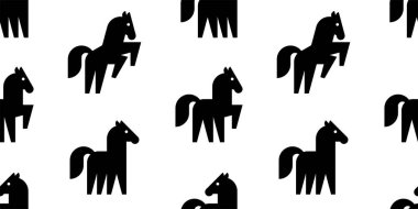 Atlar ile Dikişsiz Desen. beyaz arka plan üzerinde izole