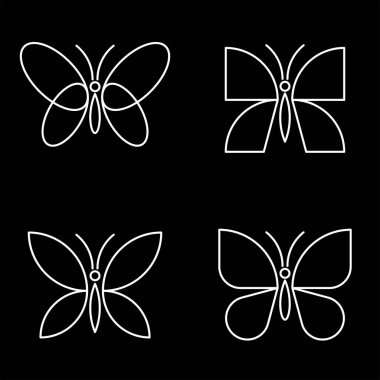 Kelebek logosu seti. Simge tasarımı. Şablon ögeleri