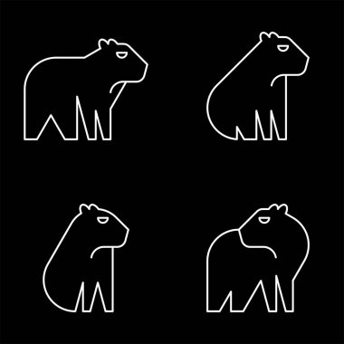 Capybara logosu seti. Simge tasarımı. Şablon ögeleri