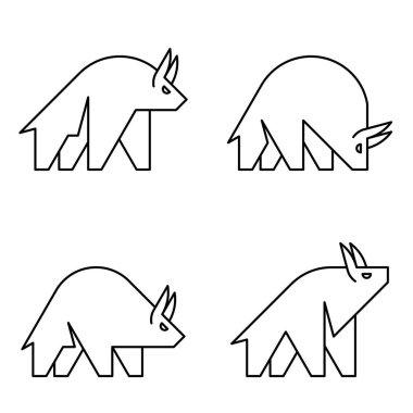 Bull Logo seti. Simge tasarımı. Şablon öğeleri