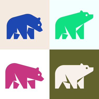 Bear logosu seti. Simge tasarımı. Şablon öğeleri