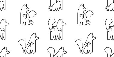 Köpekler ve Kediler 'de kusursuz bir düzen var. beyaz arkaplanda izole