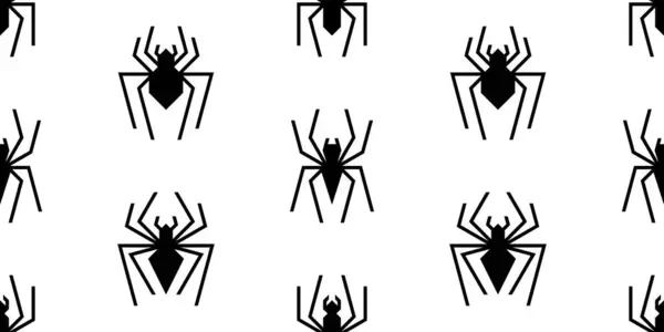 Naadloos Patroon Met Spinnen Geïsoleerd Witte Achtergrond Rechtenvrije Stockillustraties