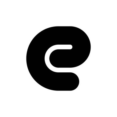 E harfi logosu. Simge tasarımı. Şablon elementleri Geometrik soyut logolar