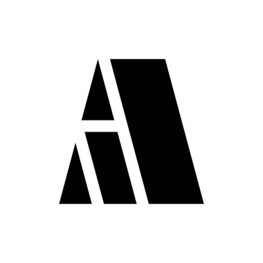 A harfi logosu. Simge tasarımı. Şablon elementleri Geometrik soyut logolar