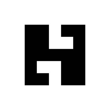 H harfi logosu. Simge tasarımı. Şablon elementleri Geometrik soyut logolar