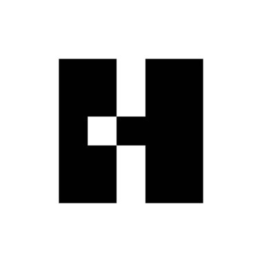 H harfi logosu. Simge tasarımı. Şablon elementleri Geometrik soyut logolar