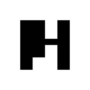 H harfi logosu. Simge tasarımı. Şablon elementleri Geometrik soyut logolar