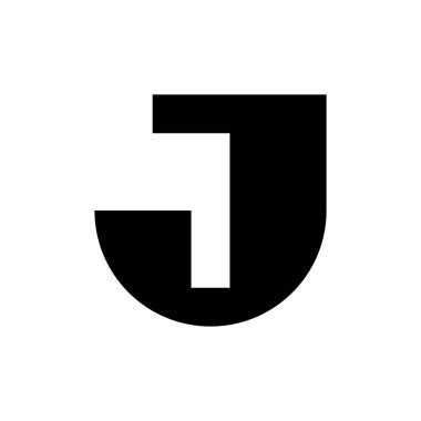 J harfi logosu. Simge tasarımı. Şablon elementleri Geometrik soyut logolar