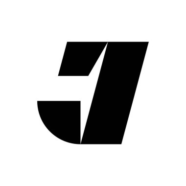 J harfi logosu. Simge tasarımı. Şablon elementleri Geometrik soyut logolar