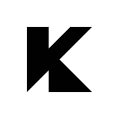 K harfi logosu. Simge tasarımı. Şablon elementleri Geometrik soyut logolar