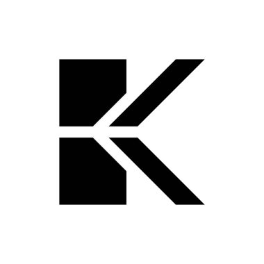 K harfi logosu. Simge tasarımı. Şablon elementleri Geometrik soyut logolar