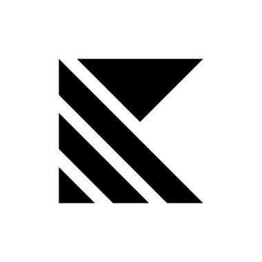 K harfi logosu. Simge tasarımı. Şablon elementleri Geometrik soyut logolar