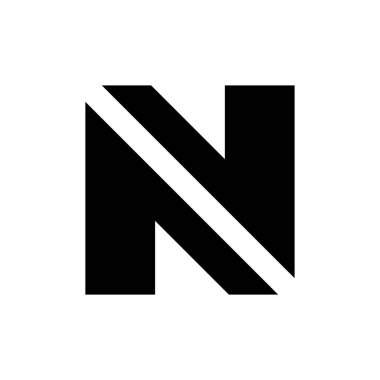 N harfi logosu. Simge tasarımı. Şablon elementleri Geometrik soyut logolar