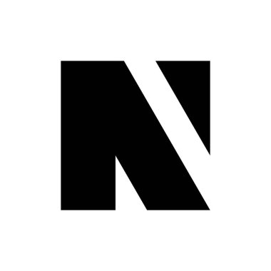 N harfi logosu. Simge tasarımı. Şablon elementleri Geometrik soyut logolar