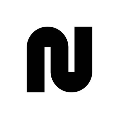 N harfi logosu. Simge tasarımı. Şablon elementleri Geometrik soyut logolar