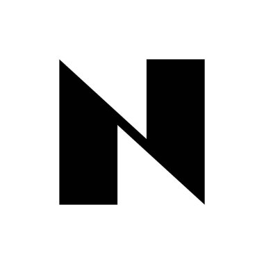 N harfi logosu. Simge tasarımı. Şablon elementleri Geometrik soyut logolar