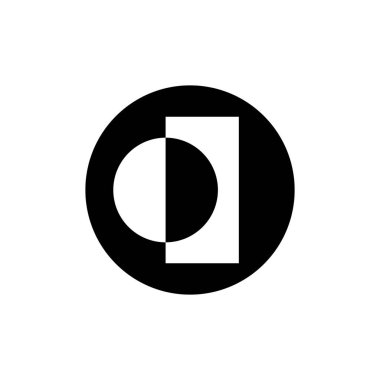 O harfi logosu. Simge tasarımı. Şablon elementleri Geometrik soyut logolar